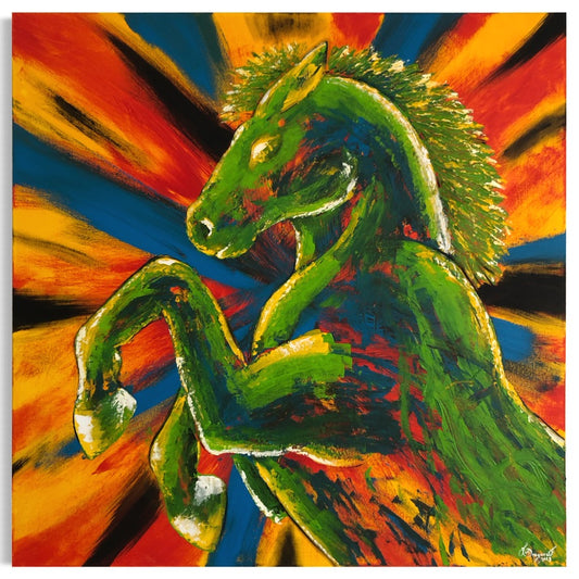 "Energy Horse" 2023, 100 x 100 cm