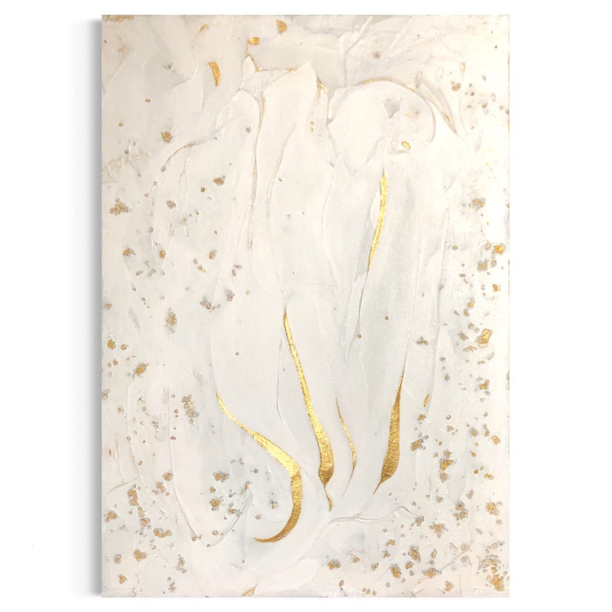 "Golden Flames" 2023, 70 x 100 cm