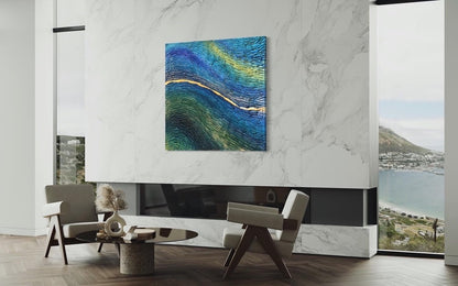 "Ocean Gold Vein" 135 x 135 cm