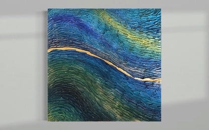 "Ocean Gold Vein" 135 x 135 cm