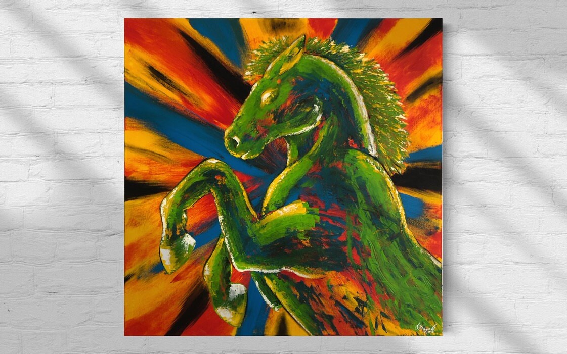 "Energy Horse" 2023, 100 x 100 cm